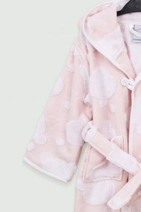 Halat de baie pentru copii, Irya Home, Bear, Bumbac, Roz pudra