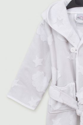 Halat de baie pentru copii, Irya Home, Cloud, Bumbac, Gri