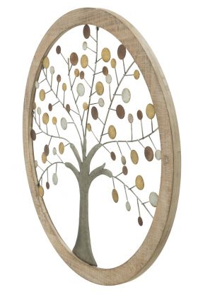 Decoratiune de perete 3D Tree of Life, Mauro Ferretti, Ø 61 cm, fier/MDF