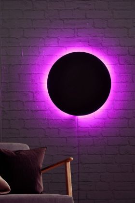 Decoratiune luminoasa LED, Circle, MDF, 60 LED-uri, Roz