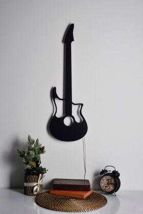 Decoratiune luminoasa LED, Guitar, MDF, 60 LED-uri, Albastru