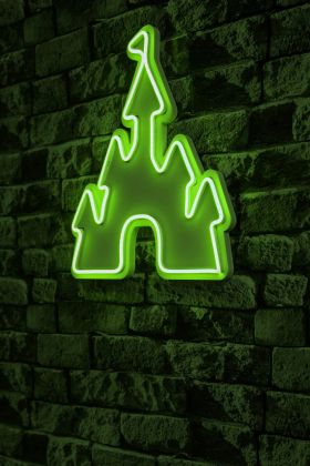 Decoratiune luminoasa LED, Castle, Benzi flexibile de neon, DC 12 V, Verde