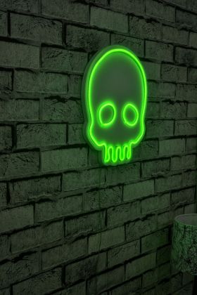 Decoratiune luminoasa LED, Skull, Benzi flexibile de neon, DC 12 V, Verde