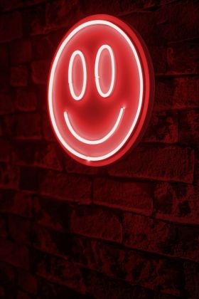 Decoratiune luminoasa LED, Smiley, Benzi flexibile de neon, DC 12 V, Rosu