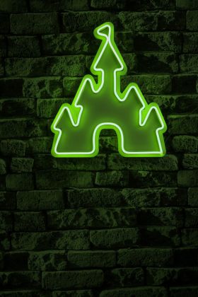 Decoratiune luminoasa LED, Castle, Benzi flexibile de neon, DC 12 V, Verde