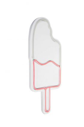 Decoratiune luminoasa LED, Ice Cream, Benzi flexibile de neon, DC 12 V, Alb/Roz