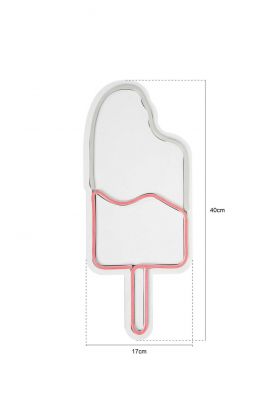 Decoratiune luminoasa LED, Ice Cream, Benzi flexibile de neon, DC 12 V, Alb/Roz