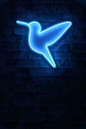 Decoratiune luminoasa LED, Little Bird, Benzi flexibile de neon, DC 12 V, Albastru