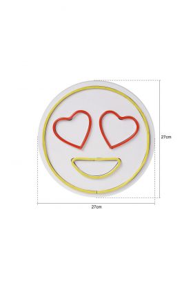 Decoratiune luminoasa LED, Love Smile, Benzi flexibile de neon, DC 12 V, Roșu / galben