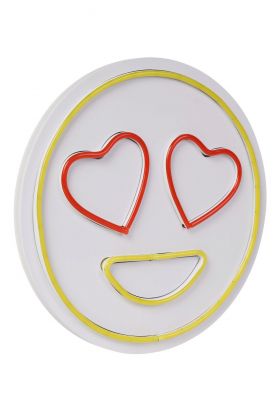 Decoratiune luminoasa LED, Love Smile, Benzi flexibile de neon, DC 12 V, Roșu / galben