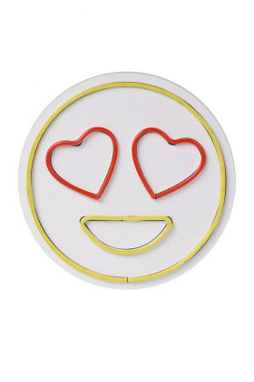 Decoratiune luminoasa LED, Love Smile, Benzi flexibile de neon, DC 12 V, Roșu / galben