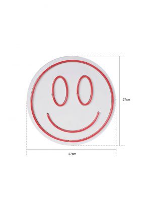 Decoratiune luminoasa LED, Smiley, Benzi flexibile de neon, DC 12 V, Galben