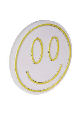 Decoratiune luminoasa LED, Smiley, Benzi flexibile de neon, DC 12 V, Galben