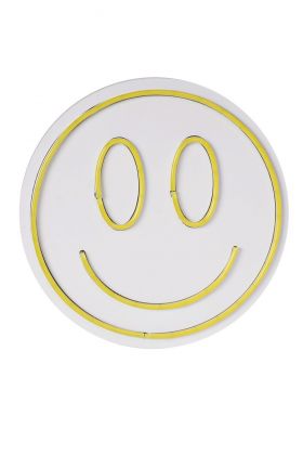 Decoratiune luminoasa LED, Smiley, Benzi flexibile de neon, DC 12 V, Galben