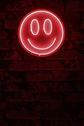 Decoratiune luminoasa LED, Smiley, Benzi flexibile de neon, DC 12 V, Rosu