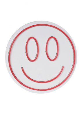 Decoratiune luminoasa LED, Smiley, Benzi flexibile de neon, DC 12 V, Rosu