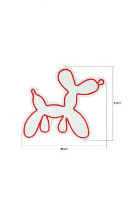 Decoratiune luminoasa LED, Balloon Dog, Benzi flexibile de neon, DC 12 V, Alb