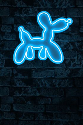 Decoratiune luminoasa LED, Balloon Dog, Benzi flexibile de neon, DC 12 V, Albastru