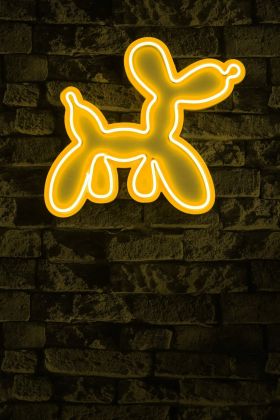 Decoratiune luminoasa LED, Balloon Dog, Benzi flexibile de neon, DC 12 V, Galben