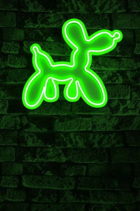 Decoratiune luminoasa LED, Balloon Dog, Benzi flexibile de neon, DC 12 V, Verde