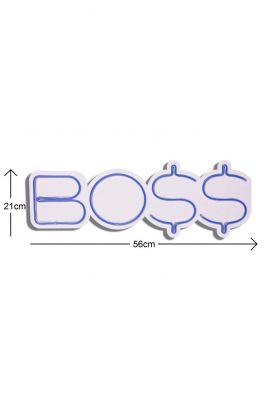 Decoratiune luminoasa LED, BOSS, Benzi flexibile de neon, DC 12 V, Albastru