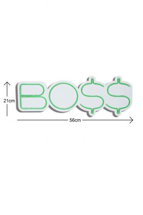 Decoratiune luminoasa LED, BOSS, Benzi flexibile de neon, DC 12 V, Verde