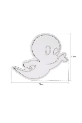 Decoratiune luminoasa LED, Casper The Friendly Ghost, Benzi flexibile de neon, DC 12 V, Alb