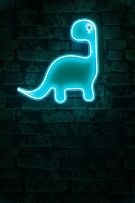 Decoratiune luminoasa LED, Dino the Dinosaur, Benzi flexibile de neon, DC 12 V, Albastru