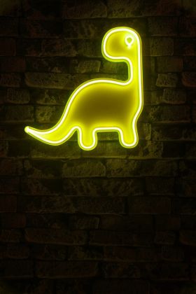 Decoratiune luminoasa LED, Dino the Dinosaur, Benzi flexibile de neon, DC 12 V, Galben