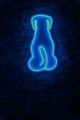 Decoratiune luminoasa LED, Doggy, Benzi flexibile de neon, DC 12 V, Albastru