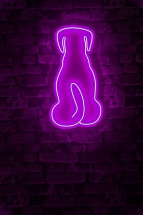 Decoratiune luminoasa LED, Doggy, Benzi flexibile de neon, DC 12 V, Roz