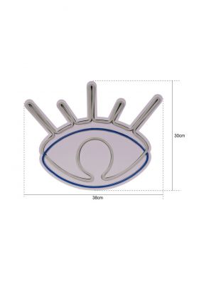 Decoratiune luminoasa LED, Evil Eye, Benzi flexibile de neon, DC 12 V, Alb/Albastru