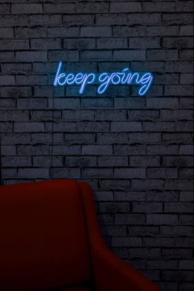 Decoratiune luminoasa LED, Keep Going, Benzi flexibile de neon, DC 12 V, Albastru