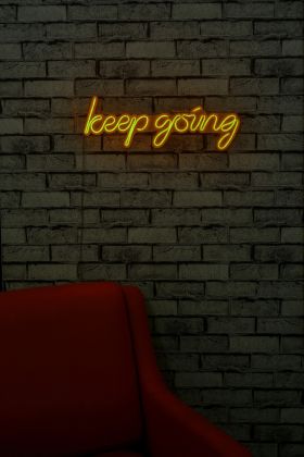 Decoratiune luminoasa LED, Keep Going, Benzi flexibile de neon, DC 12 V, Galben