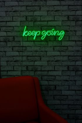 Decoratiune luminoasa LED, Keep Going, Benzi flexibile de neon, DC 12 V, Verde