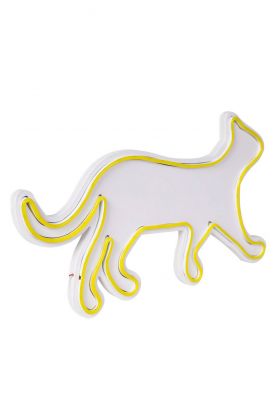 Decoratiune luminoasa LED, Kitty the Cat, Benzi flexibile de neon, DC 12 V, Galben