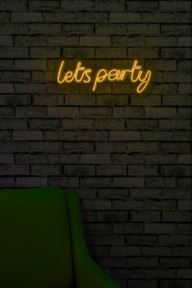 Decoratiune luminoasa LED, Lets Party, Benzi flexibile de neon, DC 12 V, Galben