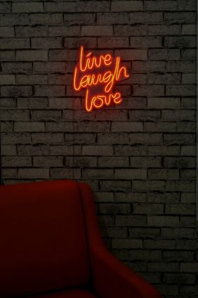 Decoratiune luminoasa LED, Live Laugh Love, Benzi flexibile de neon, DC 12 V, Rosu