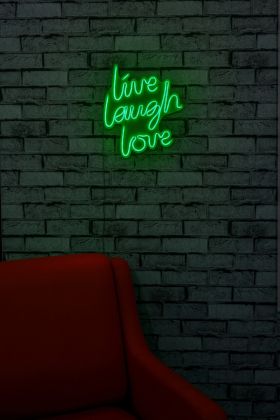 Decoratiune luminoasa LED, Live Laugh Love, Benzi flexibile de neon, DC 12 V, Verde