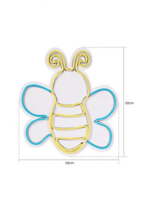 Decoratiune luminoasa LED, Maya The Bee, Benzi flexibile de neon, DC 12 V, Albastru/Galben