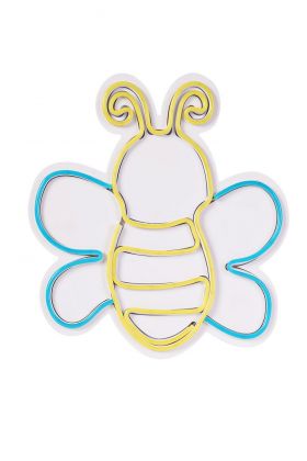 Decoratiune luminoasa LED, Maya The Bee, Benzi flexibile de neon, DC 12 V, Albastru/Galben