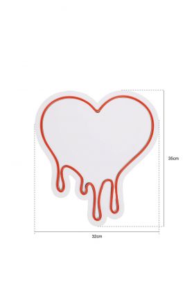 Decoratiune luminoasa LED, Melting Heart, Benzi flexibile de neon, DC 12 V, Alb