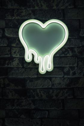 Decoratiune luminoasa LED, Melting Heart, Benzi flexibile de neon, DC 12 V, Alb