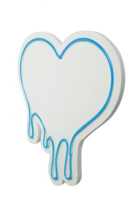 Decoratiune luminoasa LED, Melting Heart, Benzi flexibile de neon, DC 12 V, Albastru