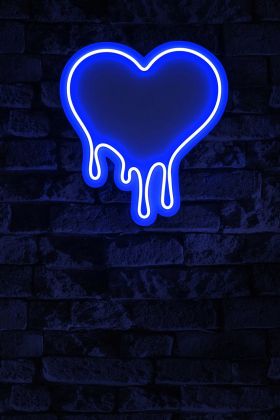 Decoratiune luminoasa LED, Melting Heart, Benzi flexibile de neon, DC 12 V, Albastru