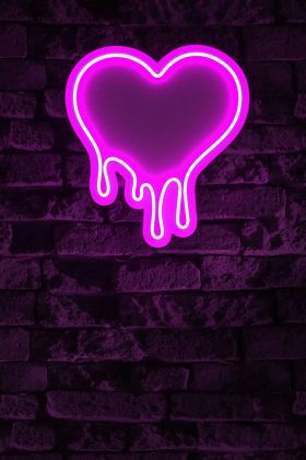 Decoratiune luminoasa LED, Melting Heart, Benzi flexibile de neon, DC 12 V, Roz