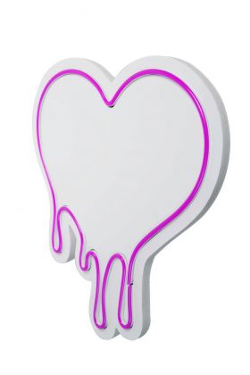 Decoratiune luminoasa LED, Melting Heart, Benzi flexibile de neon, DC 12 V, Roz