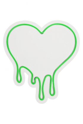 Decoratiune luminoasa LED, Melting Heart, Benzi flexibile de neon, DC 12 V, Verde