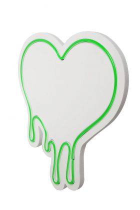 Decoratiune luminoasa LED, Melting Heart, Benzi flexibile de neon, DC 12 V, Verde