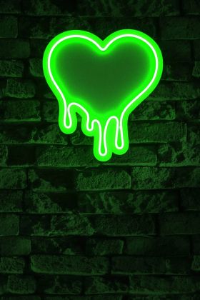 Decoratiune luminoasa LED, Melting Heart, Benzi flexibile de neon, DC 12 V, Verde